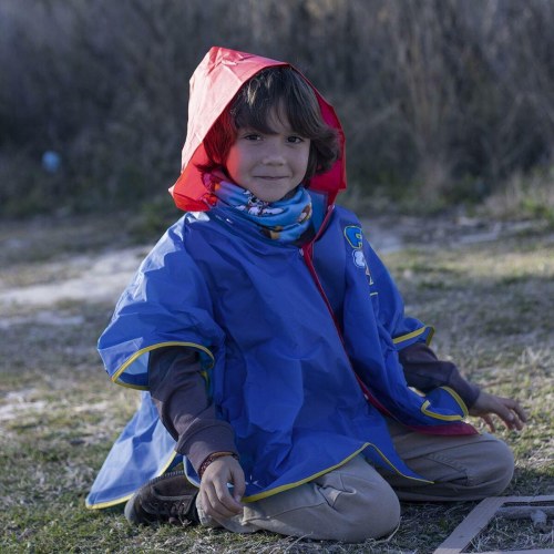 Paw Patrol vandtæt poncho med hætte - blå, 5-6 år