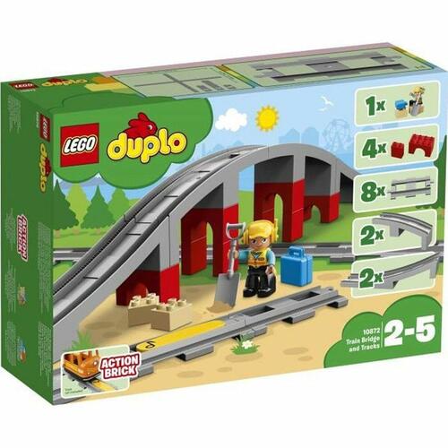 Legetøjssæt med køretøjer Lego DUPLO 10872 Train rails and bridge 26 Dele