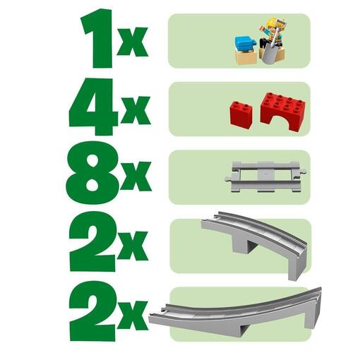 Legetøjssæt med køretøjer Lego DUPLO 10872 Train rails and bridge 26 Dele