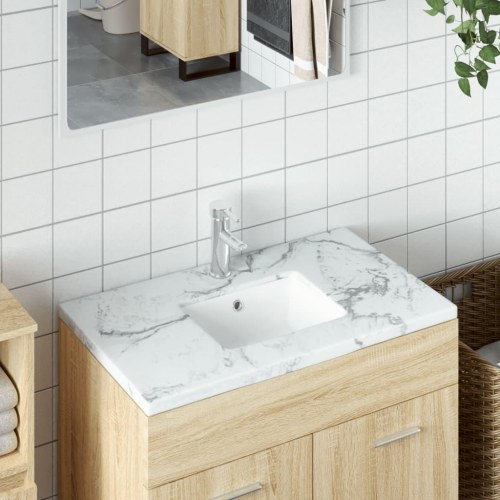 Badeværelsesvask 36x31,5x16,5 cm rektangulær keramisk hvid