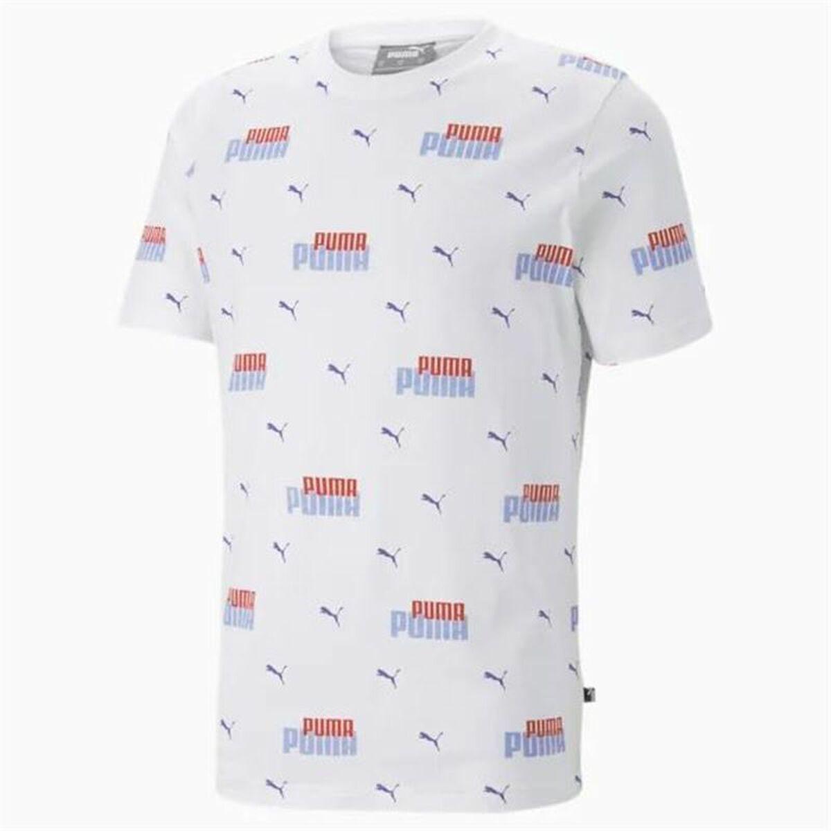Kortærmet T-shirt til Mænd Puma Ess+ Logo Power Hvid - XL