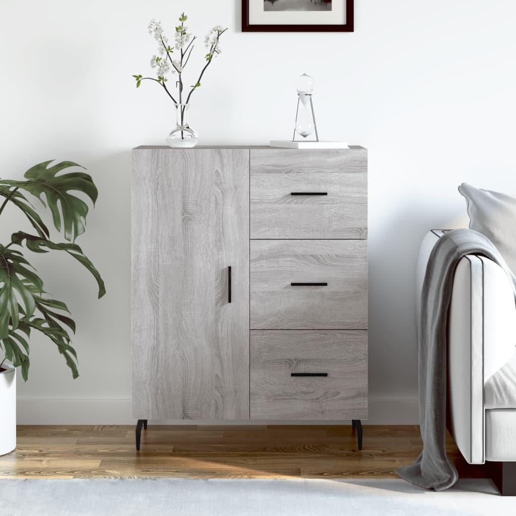 Skænk i konstrueret træ - 69,5 × 34 × 90 cm, grå sonoma-eg