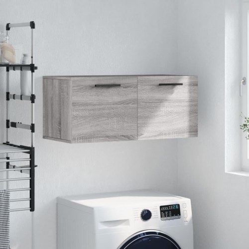 Vægskab 80 x 36,5 x 35 cm i konstrueret træ - grå sonoma-eg