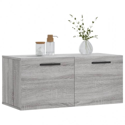 Vægskab 80 x 36,5 x 35 cm i konstrueret træ - grå sonoma-eg