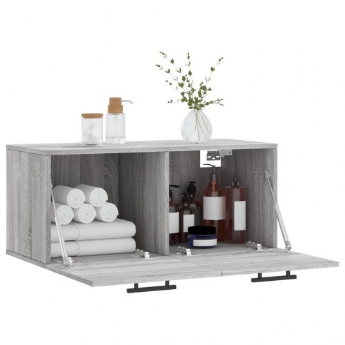 Vægskab 80 x 36,5 x 35 cm i konstrueret træ - grå sonoma-eg