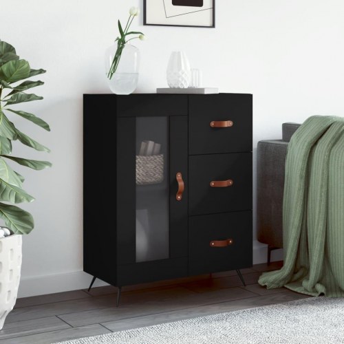 Skænk i konstrueret træ - sort 69,5 × 34 × 90 cm