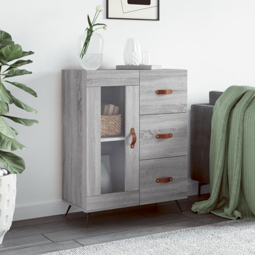 Skænk 69,5×34×90 cm i konstrueret træ - grå sonoma-eg