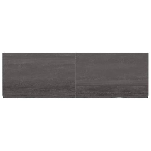 Væghylde 160x50x(2-4) cm behandlet massivt egetræ mørkebrun
