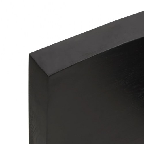 Væghylde 160x50x(2-6) cm behandlet massivt egetræ mørkebrun