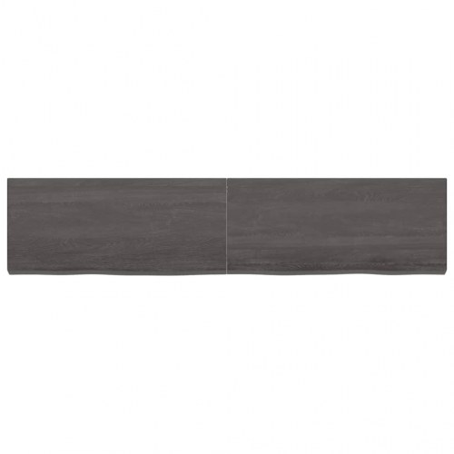 Væghylde 180x40x(2-6) cm behandlet massivt egetræ mørkebrun