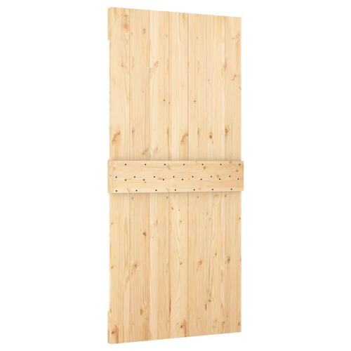 Skydedør med monteringssæt 95x210 cm massivt fyrretræ