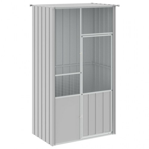 Udendørs fuglebur 115×78×200 cm i galvaniseret stål - grå