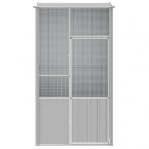 Udendørs fuglebur 115×78×200 cm i galvaniseret stål - grå