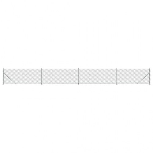 Trådhegn med flange 0,8x10 m sølvfarvet