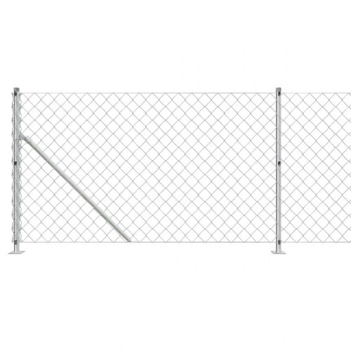 Trådhegn med flange 0,8x10 m sølvfarvet