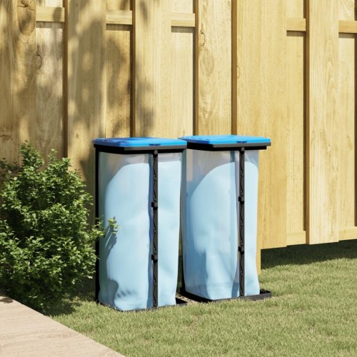 Affaldsposeholdere 2 stk. - 60 l, PP, sort/blå