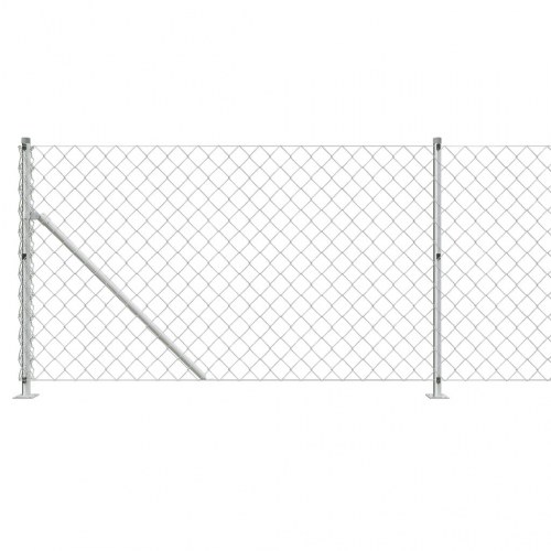 Trådhegn med flange 1x25 m sølvfarvet