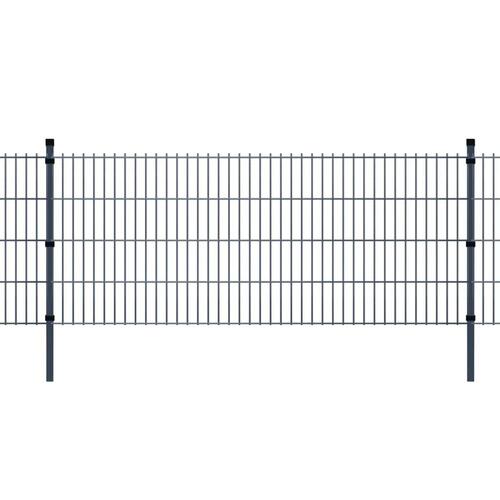 Hegnspæle 20 stk. 150 cm galvaniseret stål grå