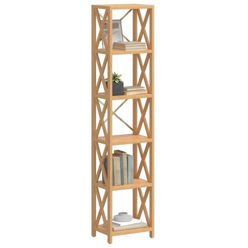 Reol med 6 hylder 40x30x181 cm massivt egetræ