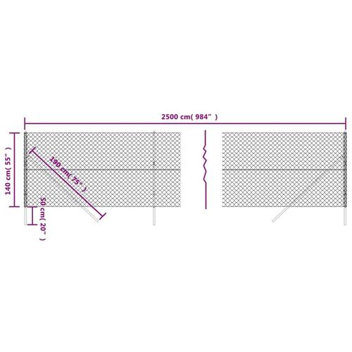 Trådhegn 1,4x25 m sølvfarvet