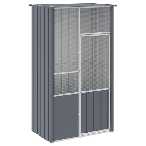 Fuglebur 115x78x200 cm galvaniseret stål antracitgrå