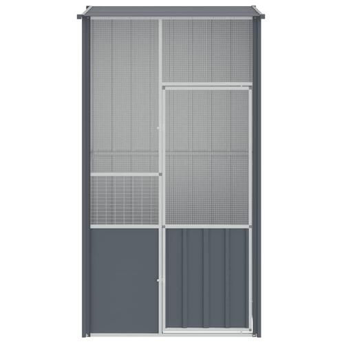 Fuglebur 115x78x200 cm galvaniseret stål antracitgrå