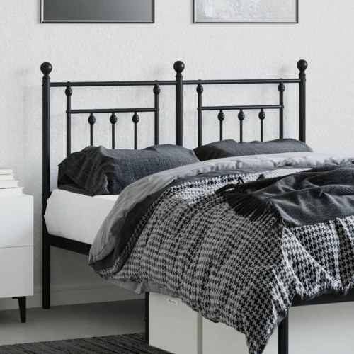Sengegavl i stål 120 cm - sort