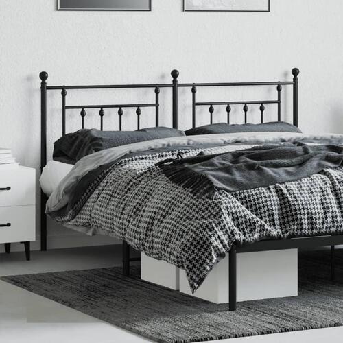 Sengegavl 180 cm metal sort
