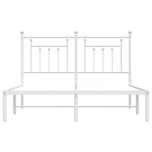 Sengeramme med sengegavl 140×200 cm - metal, hvid
