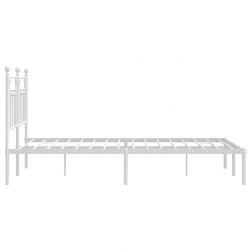 Sengeramme med sengegavl 140×200 cm - metal, hvid