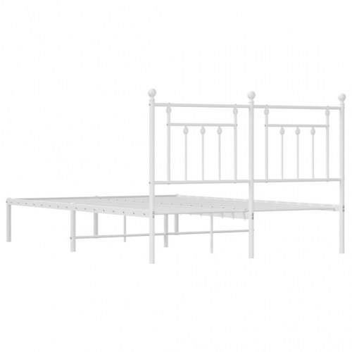 Sengeramme med sengegavl 140×200 cm - metal, hvid