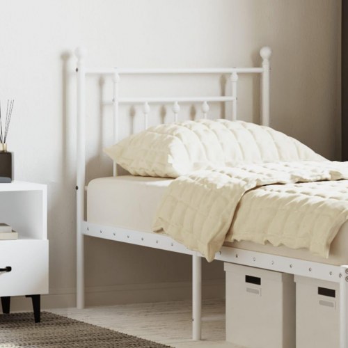 Sengegavl i metal 75 cm - hvid