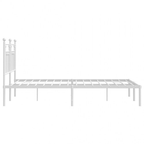 Sengeramme med sengegavl 150×200 cm - metal, hvid