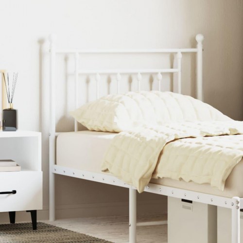 Sengegavl i metal til 80 cm madras - hvid