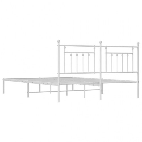 Sengeramme med sengegavl 160×200 cm - metal, hvid