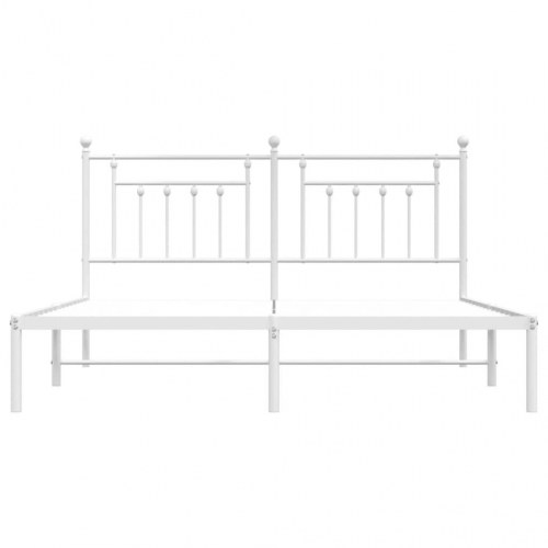 Sengeramme med sengegavl 180×200 cm - metal, hvid