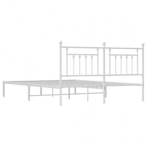 Sengeramme med sengegavl 180×200 cm - metal, hvid