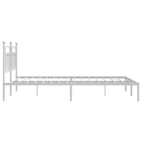Sengeramme med sengegavl 183×213 cm - metal, hvid