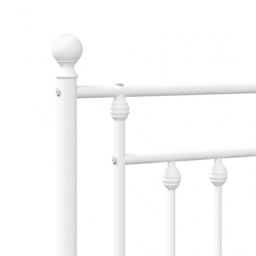 Sengeramme med sengegavl i metal - 193 x 203 cm, hvid
