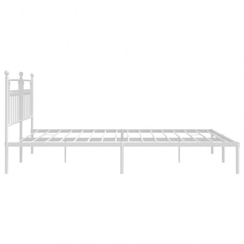 Sengeramme med sengegavl 200x200 cm - metal, hvid