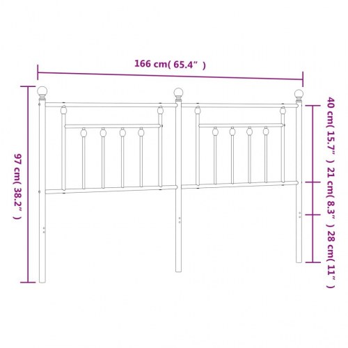 Udskiftningsgavl i metal 160 cm - hvid