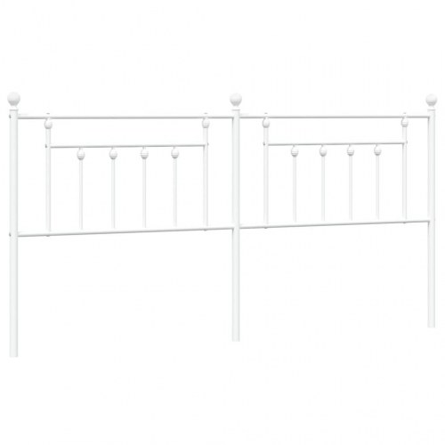 Sengegavl i metal 193 cm - hvid