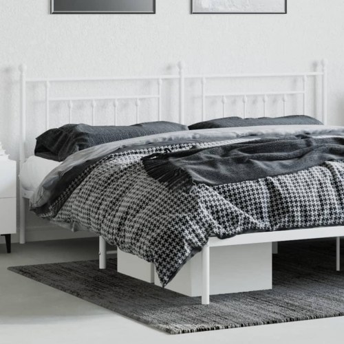 Sengegavl i metal 193 cm - hvid