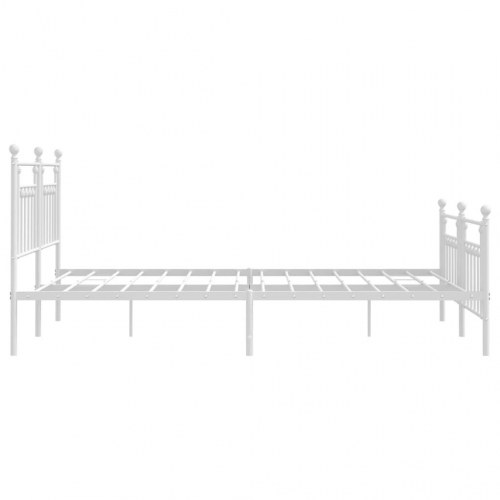 Sengeramme med gavl og fodgærde 183×213 cm - metal, hvid