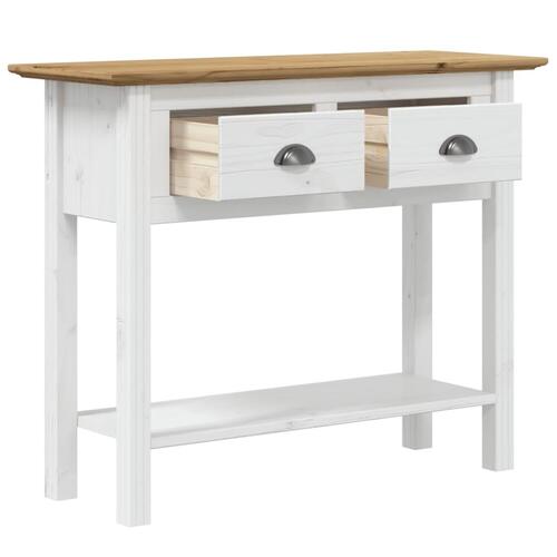 Konsolbord BODO 91x35x74 cm massivt fyrretræ brun