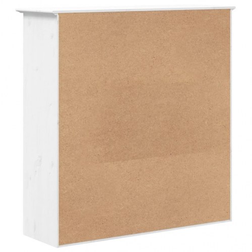 Skab med glaslåger BODO i massivt fyrretræ - hvid, 115,5×38,5×118 cm