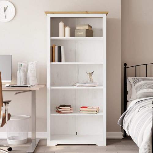 Bogreol BODO 5 hylder 82x40x173 cm massivt fyrretræ brun
