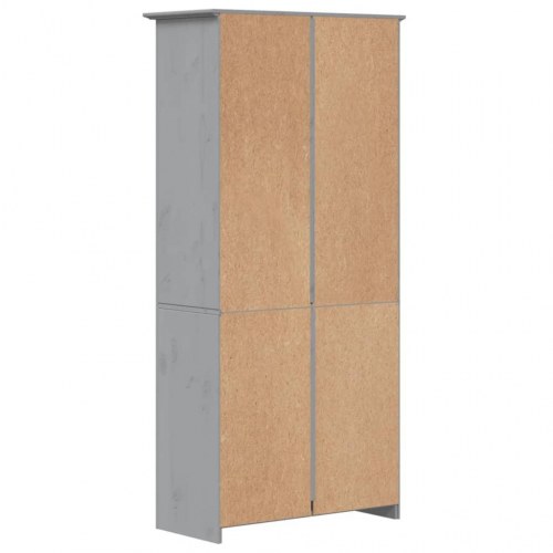 Bogreol BODO - 5 hylder, 82×40×173 cm, massivt fyrretræ, grå