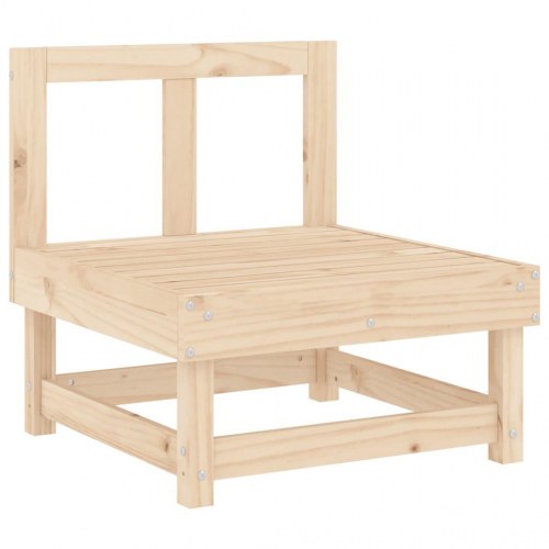 Midtermodul til havesofa i massivt fyrretræ med beige hynder