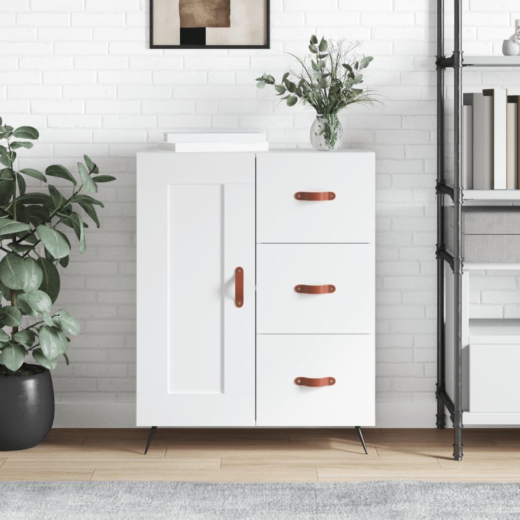 Skænk 69,5×34×90 cm i hvidt konstrueret træ med metalben